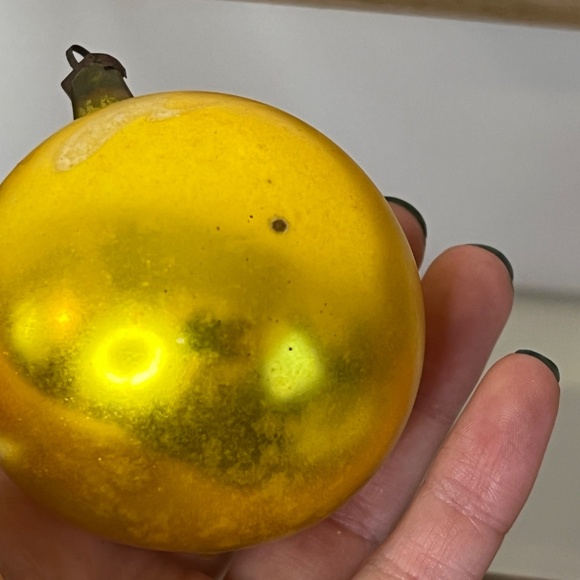 1950’s Gold Mercury Glass Christmas Tree Ornaments Vintage Set of 6 - Picture 12 of 15